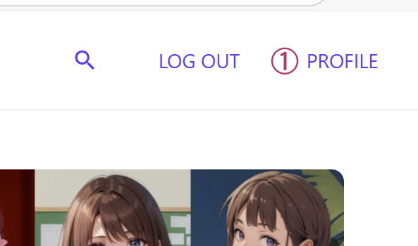 Profile page with ① PROFILE link